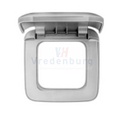BJ 2518-212 creme afdekplaat 1 voudig met klapdeksel