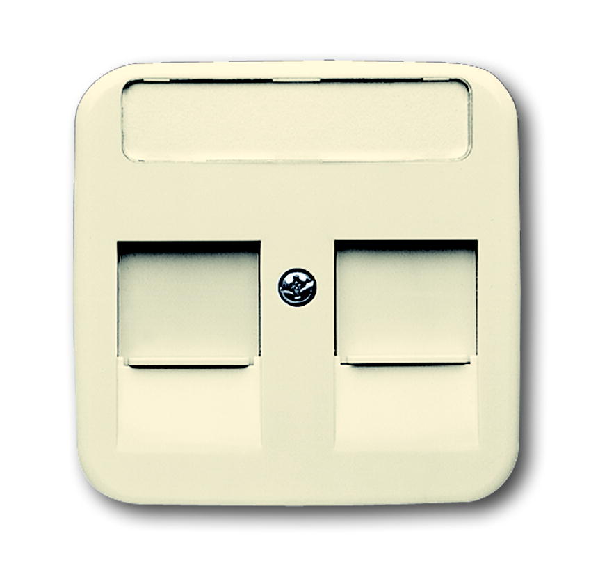 BJ 1800-212 creme cpl voor 2 x RJ45 modulair jack