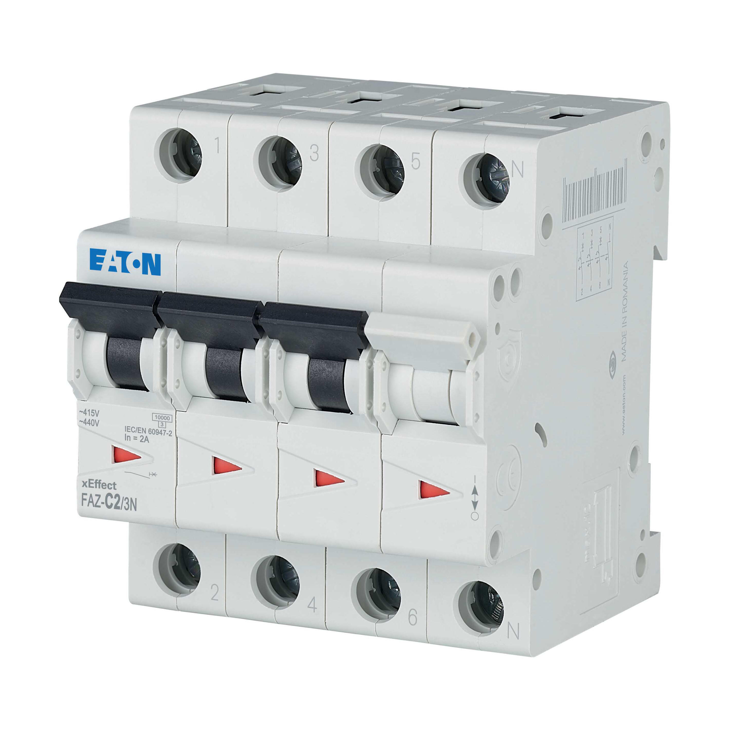 Eaton FAZ-C2/3N installatieautomaat 3P+N/2A
